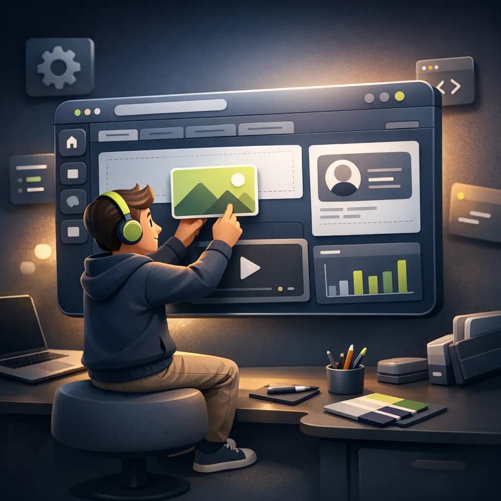 Illustration 3D d'une creation de site sur mesure